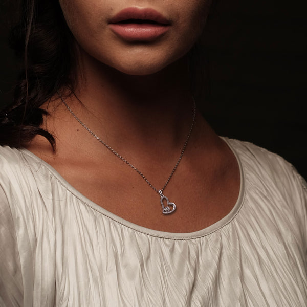 Open Heart Forever Love Charm Necklace Pendant silver925 primeandpure