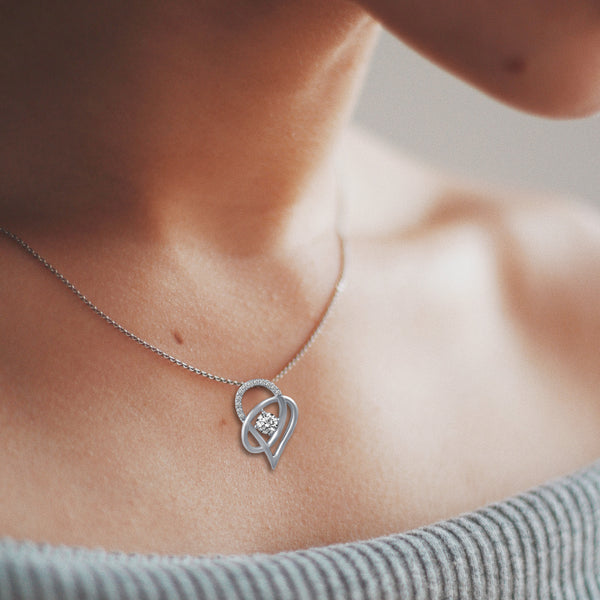 Heart Teardrop Floating Necklace Pendant silver925 primeandpure