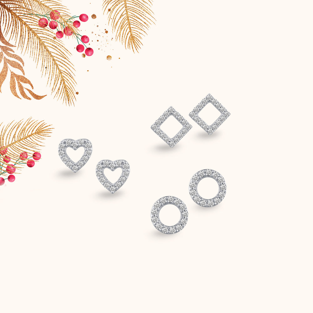 Pave Cluster Stud Earrings in 925 Sterling Silver