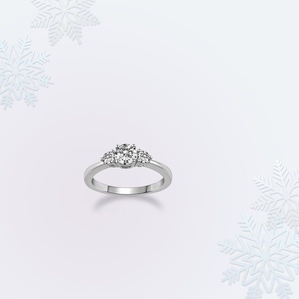 3-Stone Three Round Stone Ring in 925 Sterling Silver Jewelry