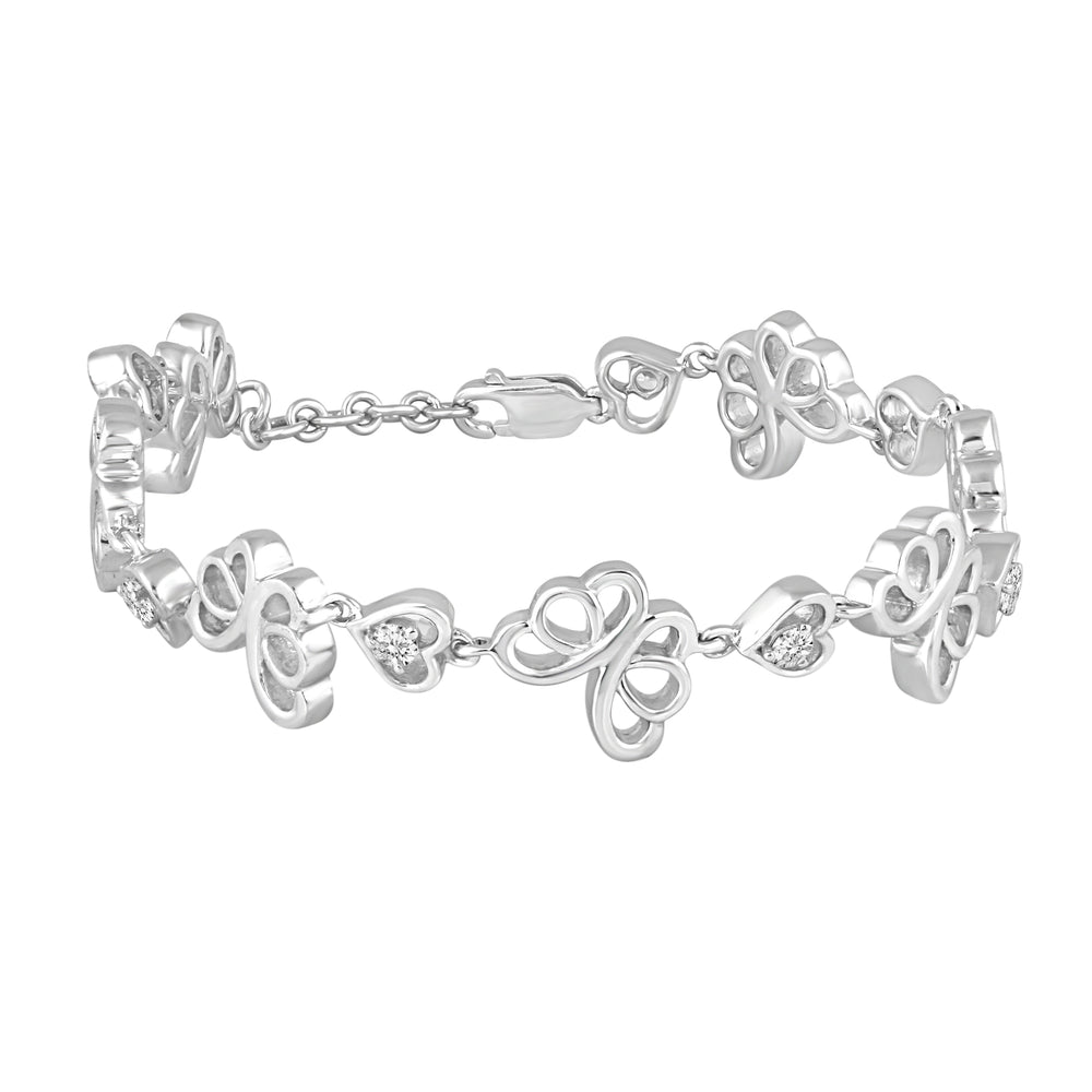 Butterflies Delicate 7" Bracelet in 925 Sterling Silver