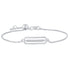 1/10 Cttw CZ Open Open Bar Rectangle Adjustable 7" Sliding Bracelet in 925 Sterling Silver