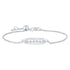 1/10 Cttw CZ Open Open Bar Center Station Adjustable 7" Sliding Bracelet in 925 Sterling Silver