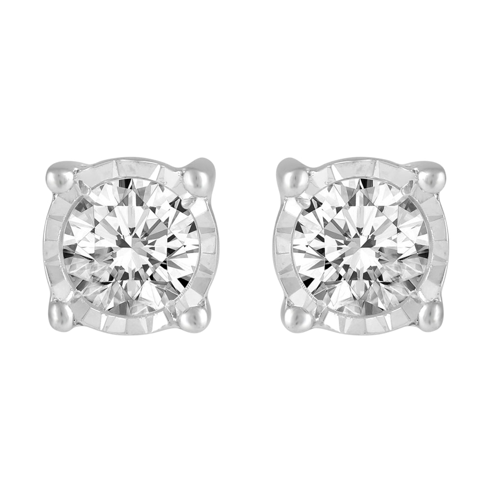 Prime and Pure 1/2 ctw CZ Earrings set in 925 Sterling Silver