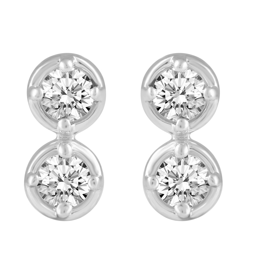 Prime and Pure 1/4 ctw CZ Duo Earrings set in 925 Sterling Silver