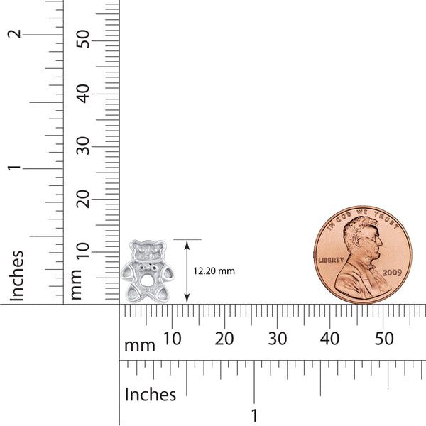 Teddy Bear Mini Stud Earrings in 925 Sterling Silver - Prime and Pure