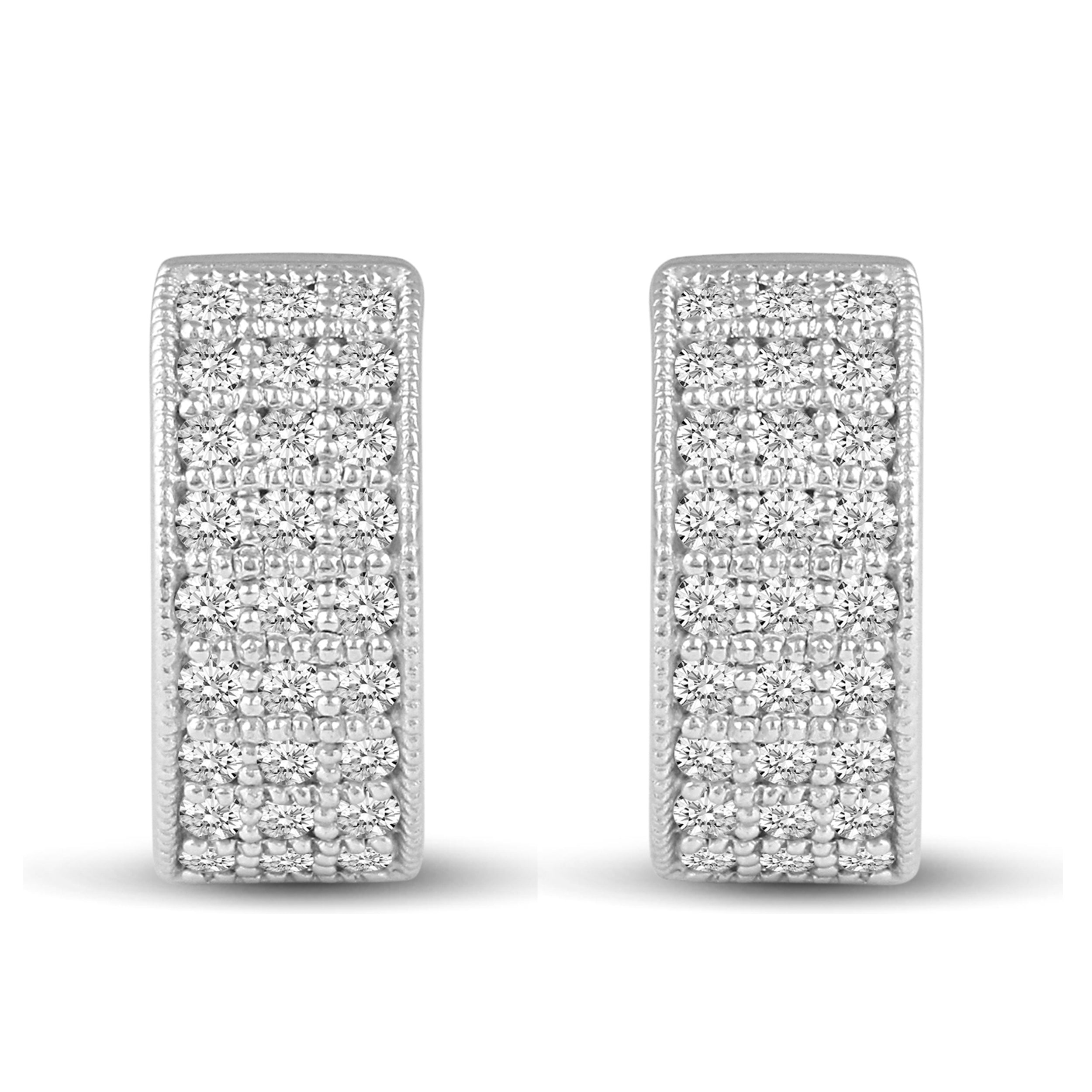 Pave Hoop Earrings Haggies silver925 primeandpure jewelry