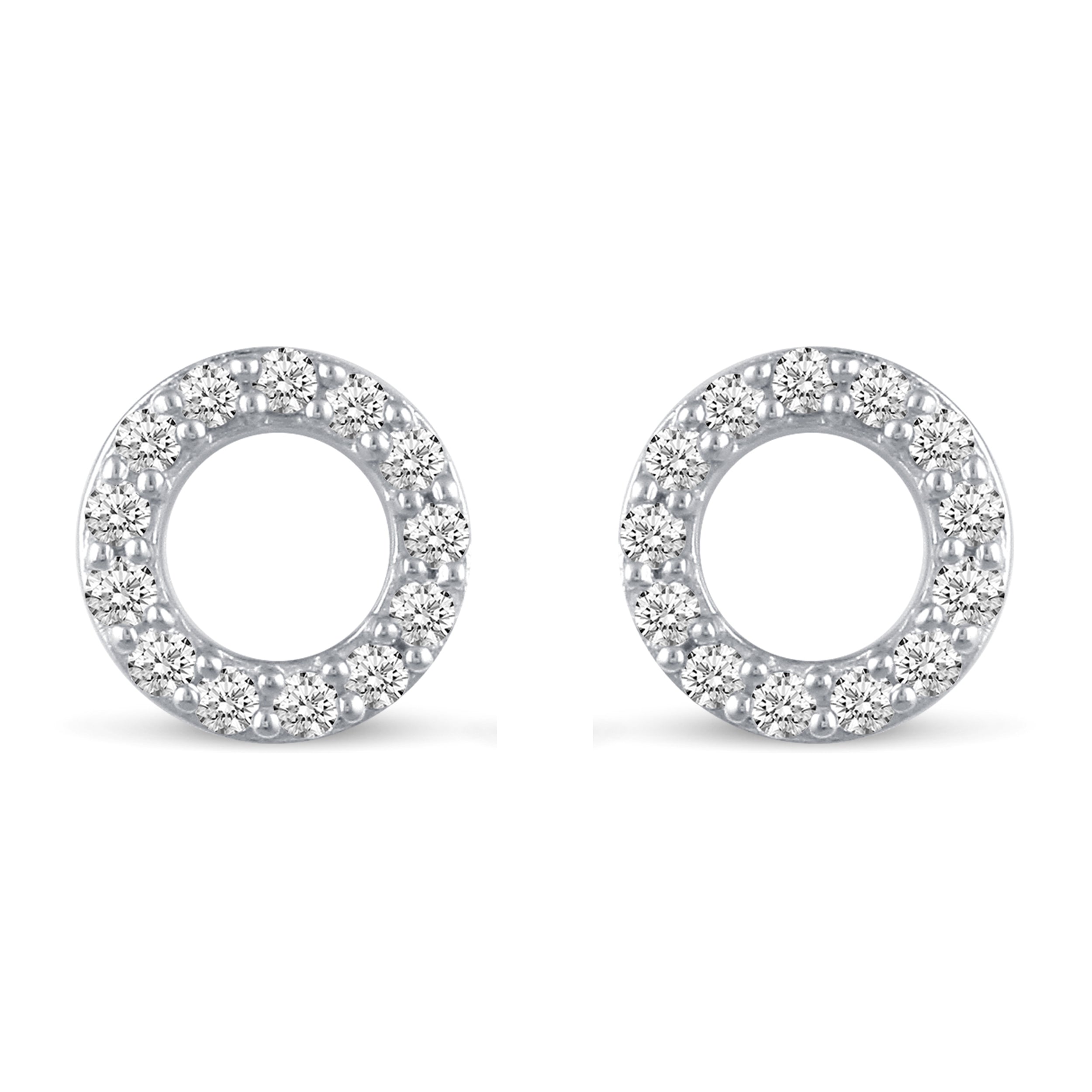 Pave Cluster Circle Shape Stud Earrings silver925 jewelry