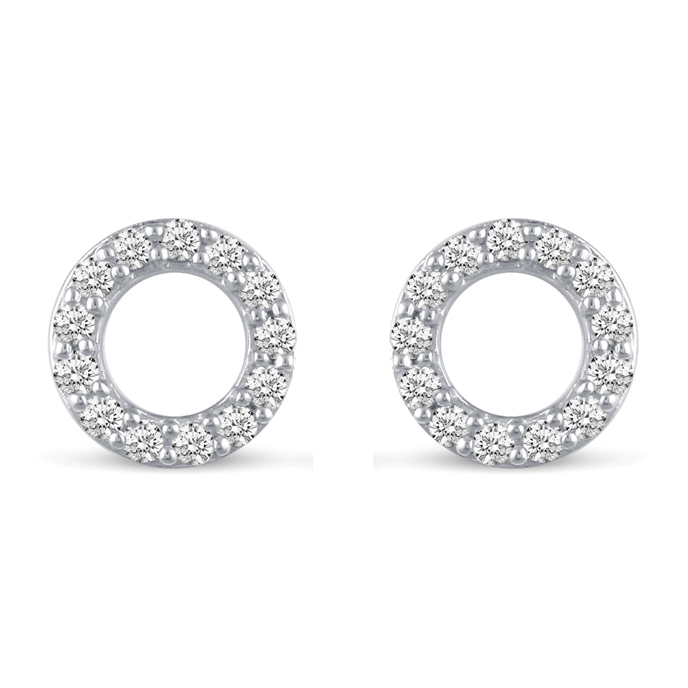 Pave Cluster Stud Earrings in 925 Sterling Silver