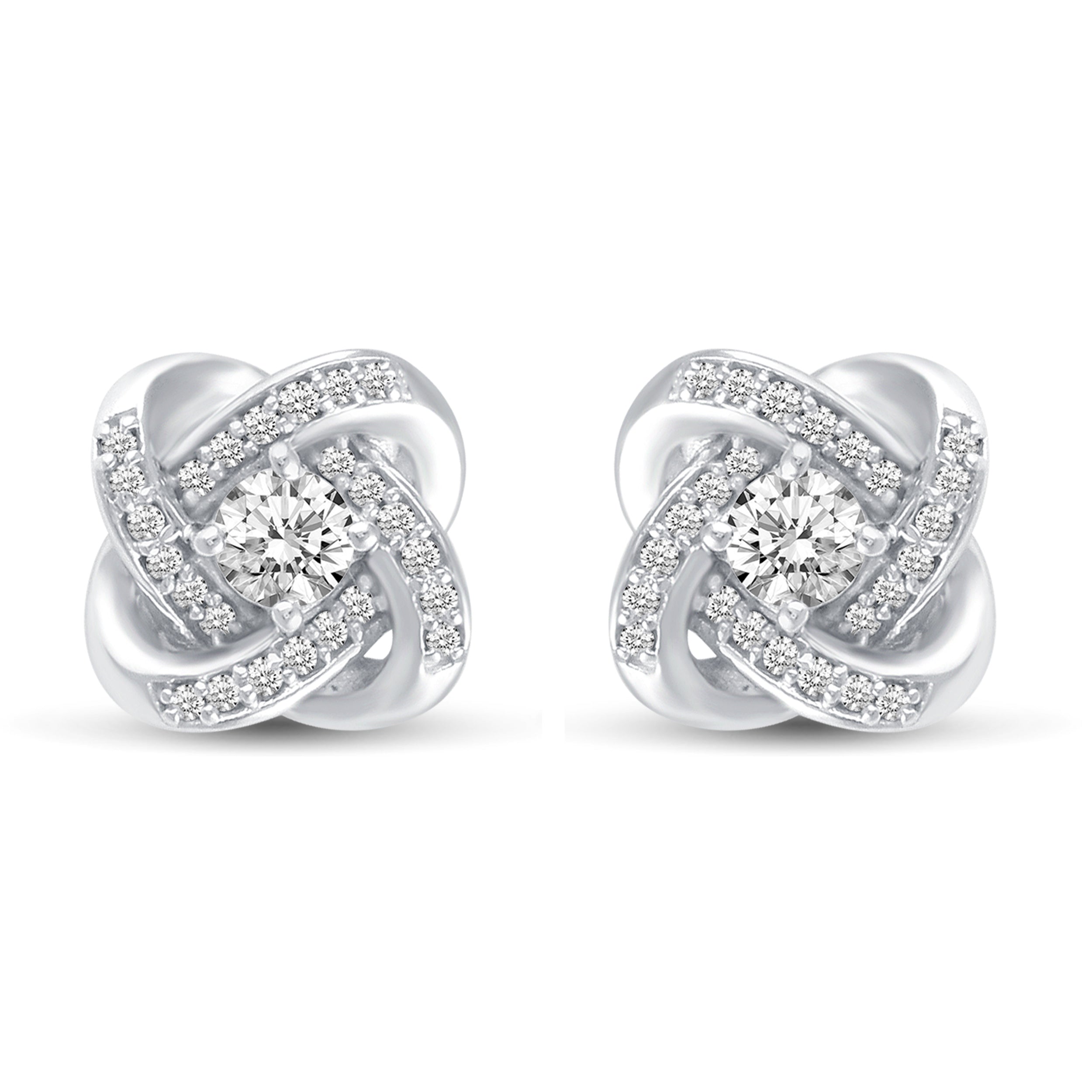 Pave Love Knot Stud Earrings silver925 primeandpure
