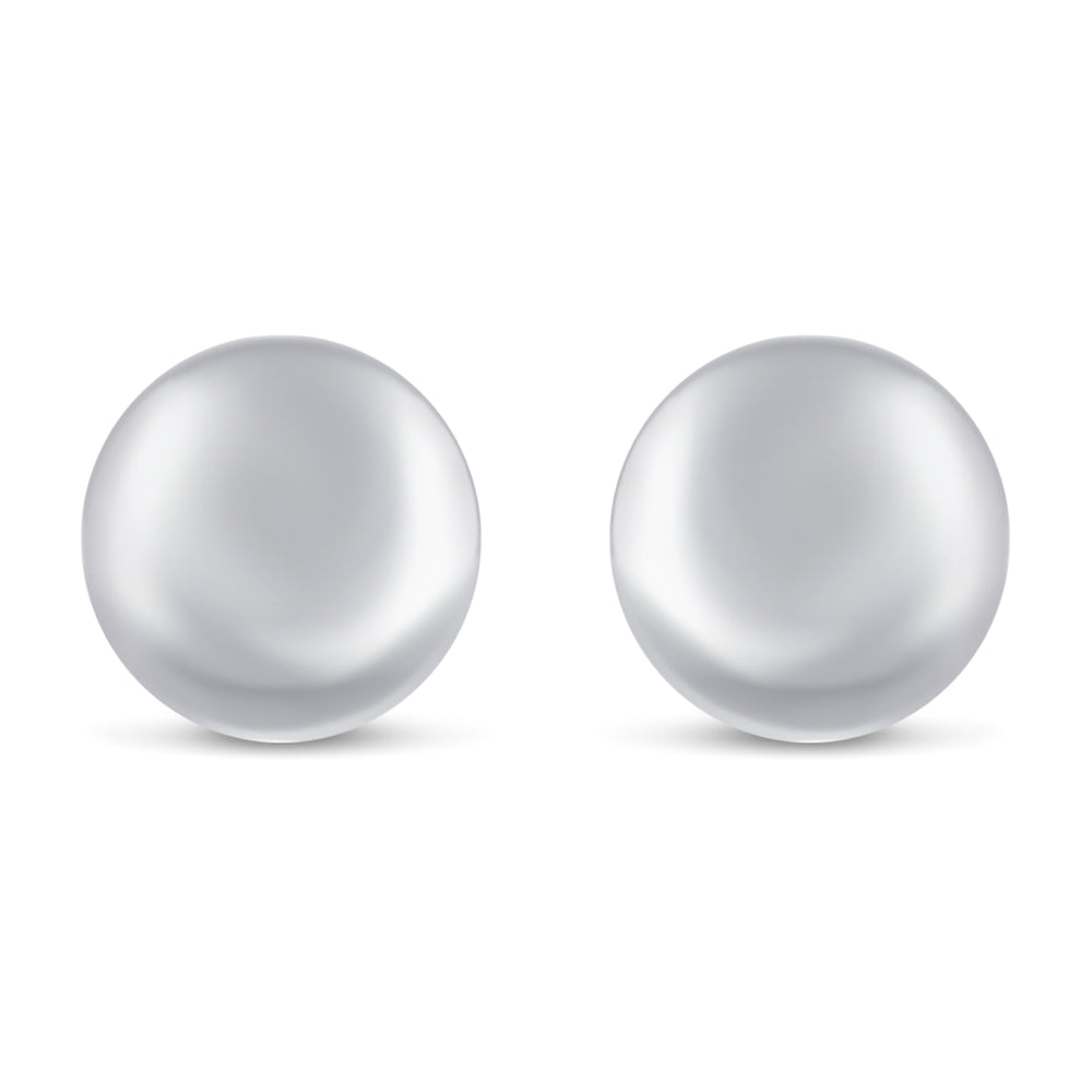 Solid Disk Plain Circle Round Stud Earrings in 925 Sterling Silver