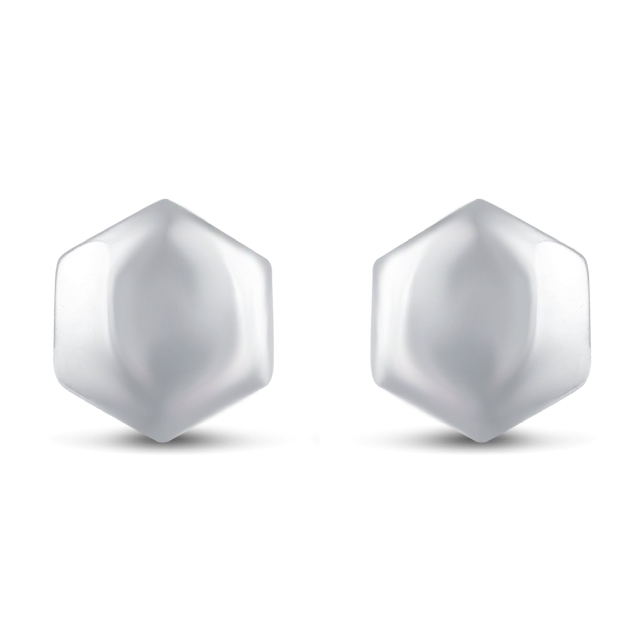 Solid Disk Plain Plain Hexagon Geometric Stud Earrings  silver925 primeandpure