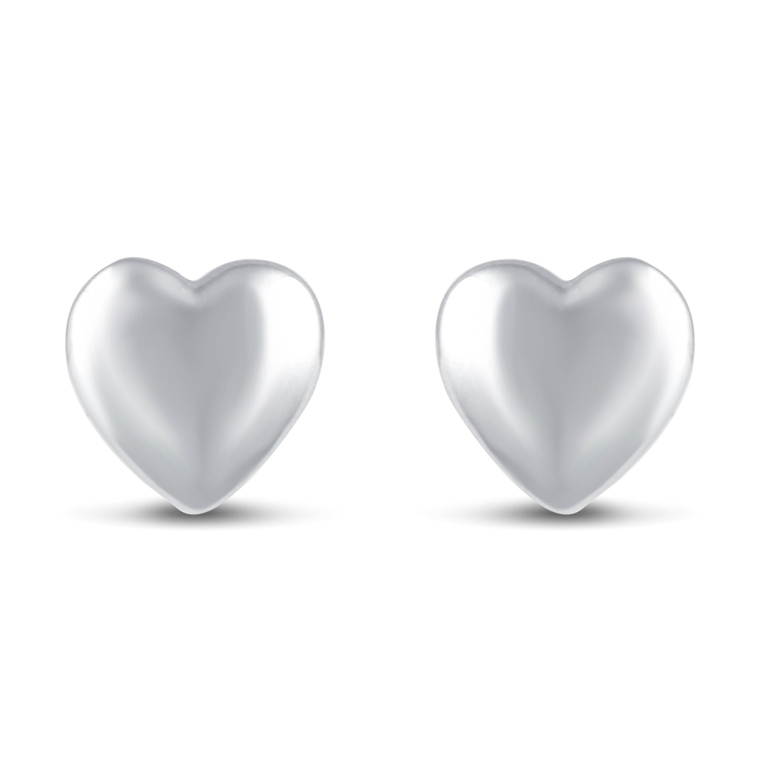 Solid Disk Plain Heart Love Stud Earrings silver jewelry primeandpure