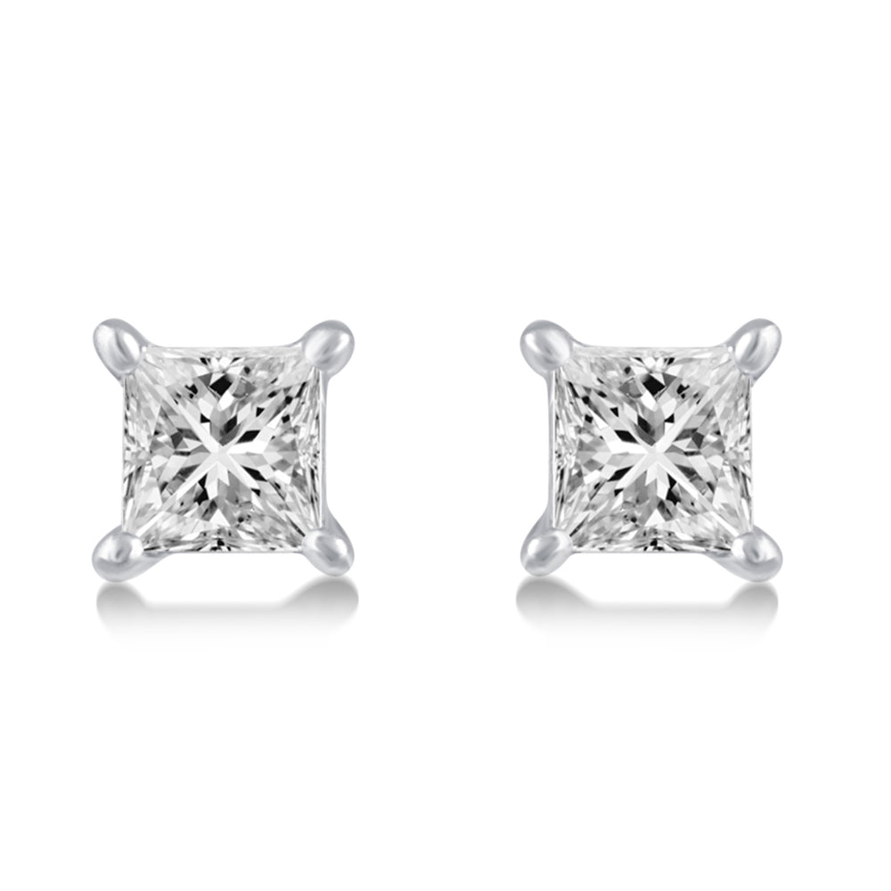 Princess Cut Stud Earrings in 925 Sterling Silver