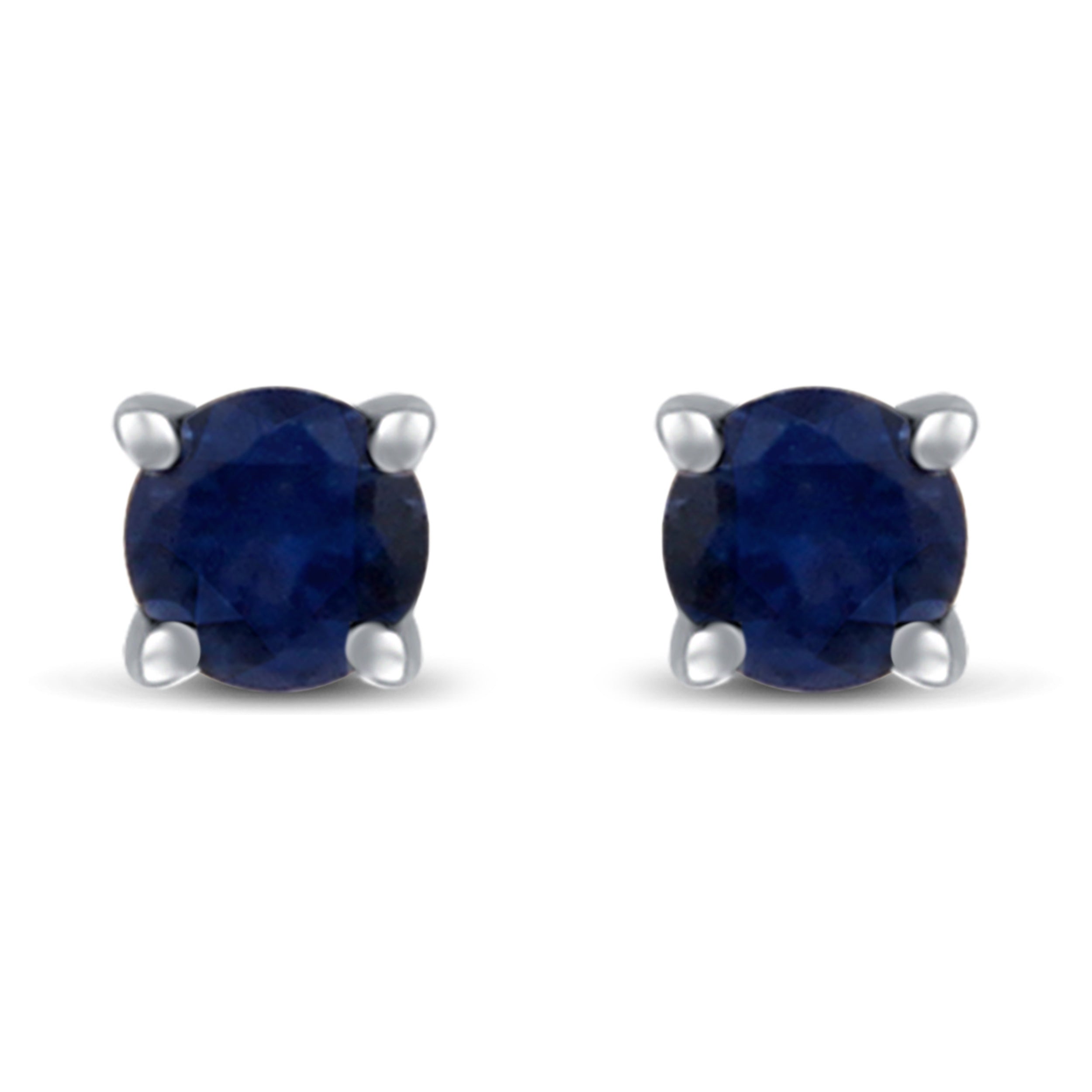 Synthetic  Saphhire Stud Earrings in 925 Sterling Silver