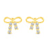 Bow Ribbon Stud Earrings in 925 Sterling Silver Yellow Gold jewelry primeandpure