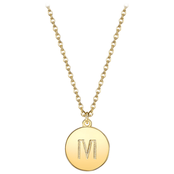 Prime and Pure Initial Pendant Necklace set in Yellow Gold Tone