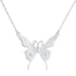 1/3 Cttw CZ Stone Accent Butterfly Pendant Necklace set in 925 Sterling Silver