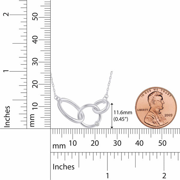 1/3 Cttw CZ Stone Accent Infinity Pendant Necklace set in 925 Sterling Silver