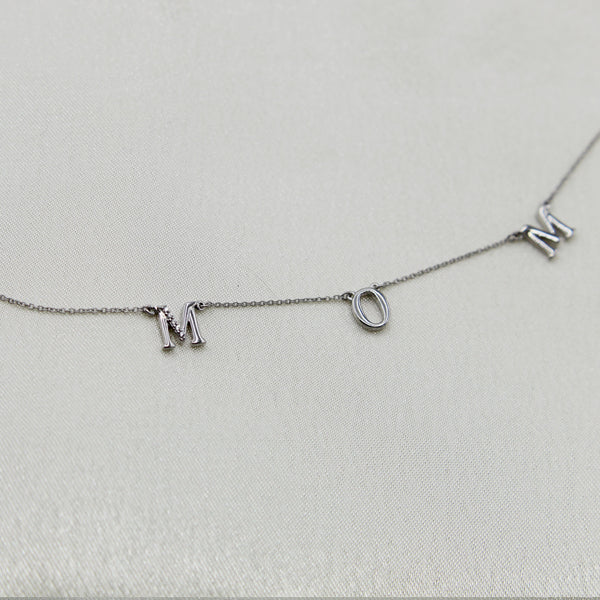 MOM 1/20 Cttw CZ Pendant Necklace Set in 925 Sterling Silver