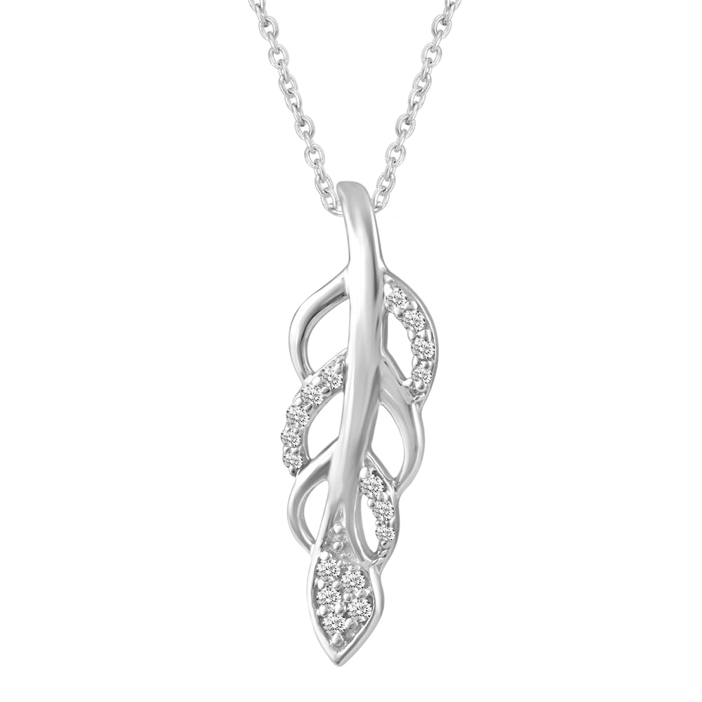 Lucky Feather Charm Angel Wing Leaf Necklace Pendant in 925 Sterling Silver