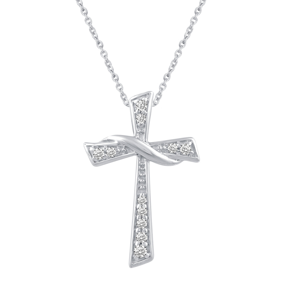 Cross Charm Necklace Pendant in 925 Sterling Silver