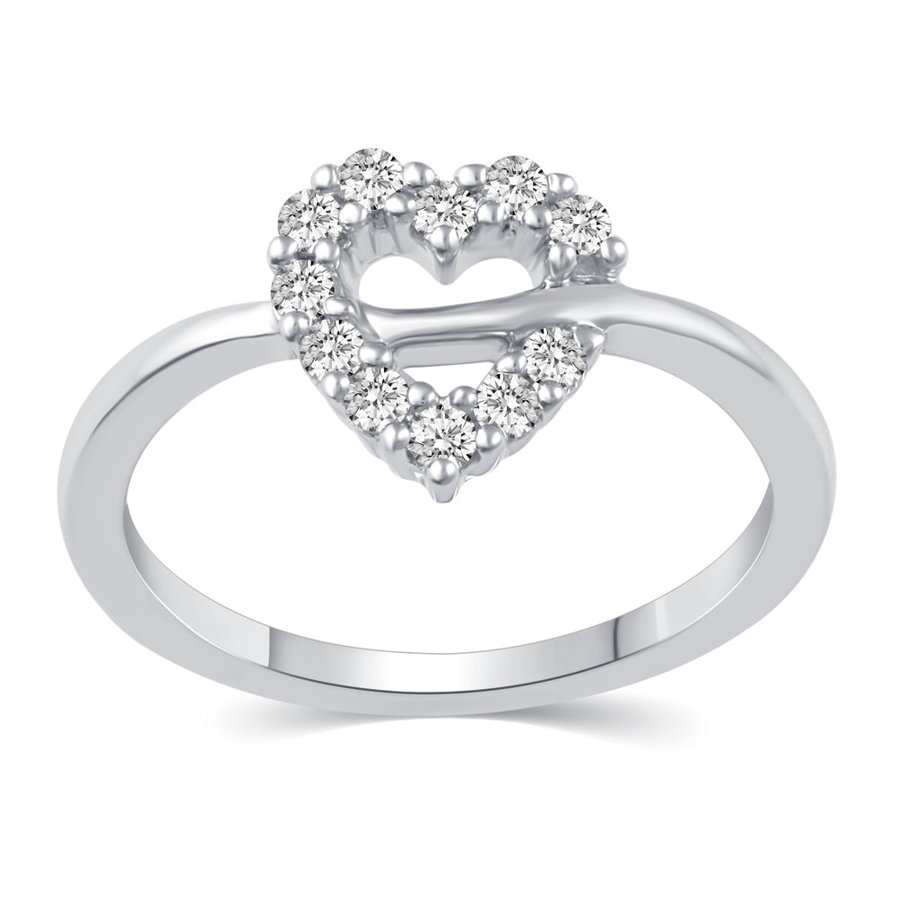 Open Heart Love Ring in 925 Sterling Silver