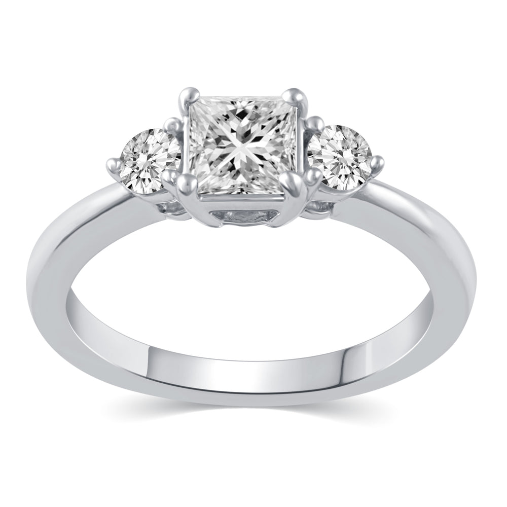 3-Stone Three Stone Princess Cut Ring in 925 Sterling Silver