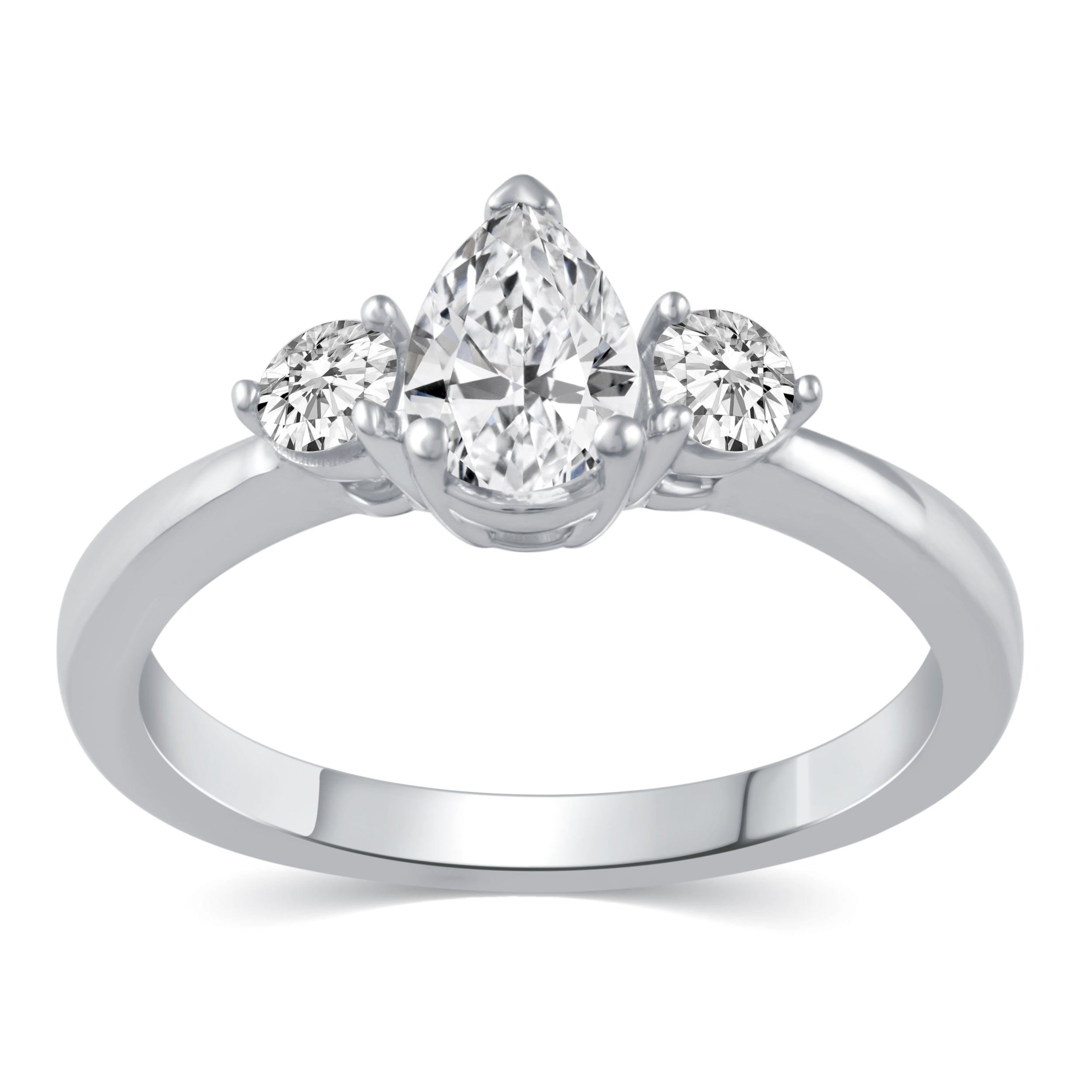 3-Stone Three Stone Pear Shape Teardrop Cut Ring in 925 Sterling Silver Jewelry