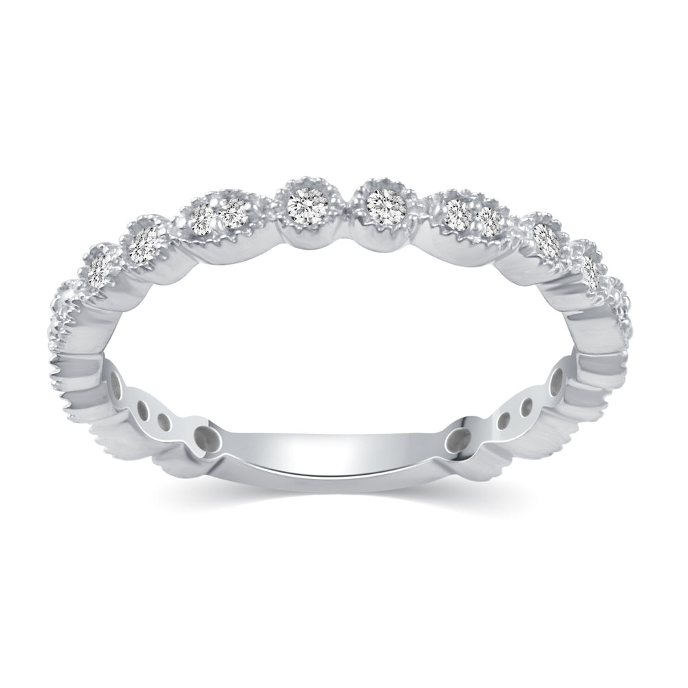 Milgrain Marquise Infinity Half Eternity Ring in 925 Sterling Silver