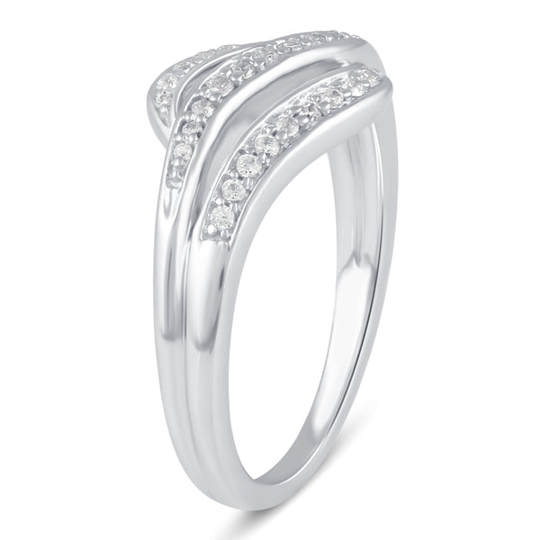 Pave Wave Twist Ring Band in 925 Sterling Silver  Jewelry