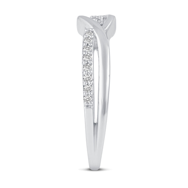 Pave Knot Waved Statement Ring Promise Band in 925 Sterling Silver - Prime and Pure
