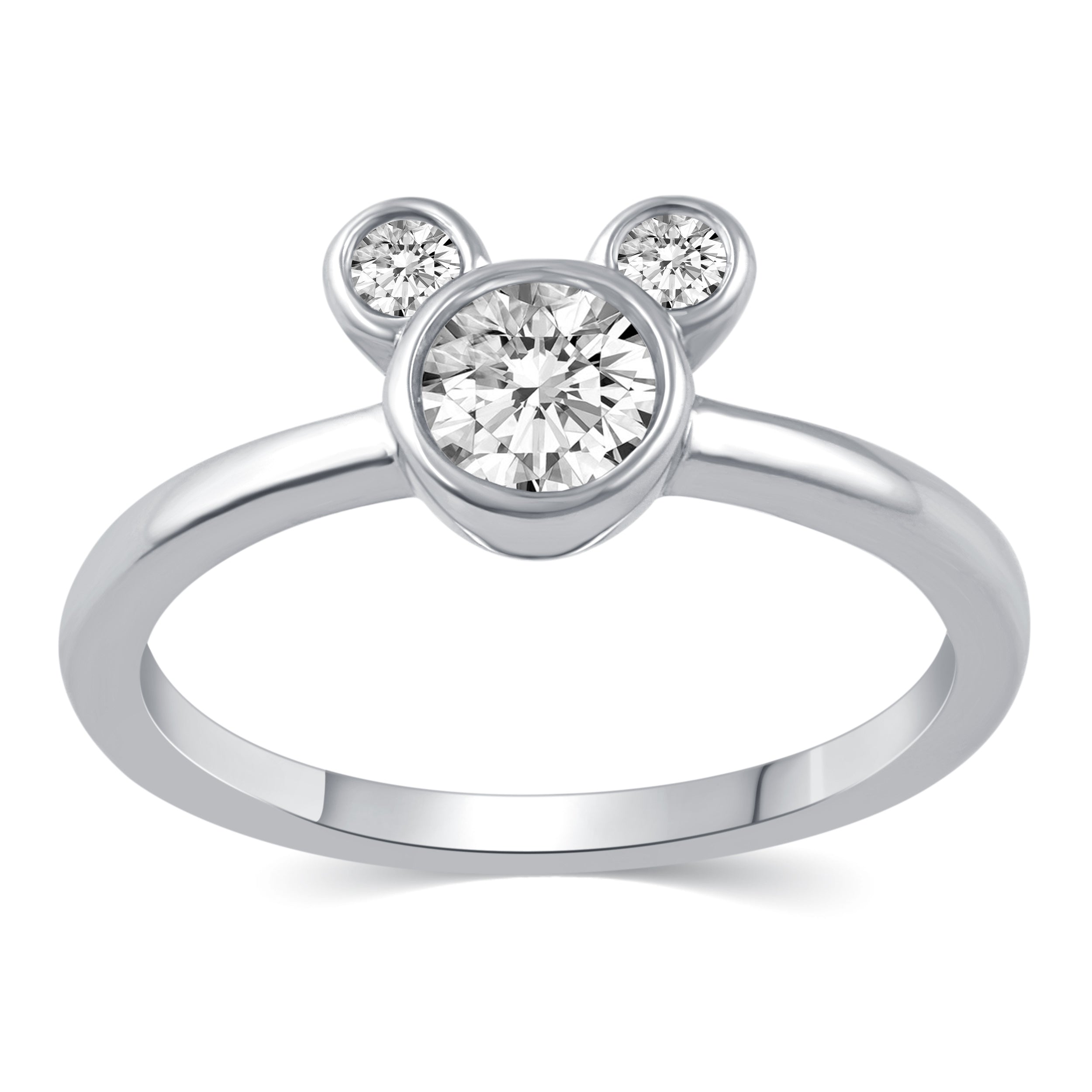 Bezel Set Mini Mouse Statement Micky Ring in 925 Sterling Silver jewelry primeandpure