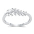 Feather Wavy Leaf Pave Ring in 925 Sterling Silver  Jewelry primeandpure