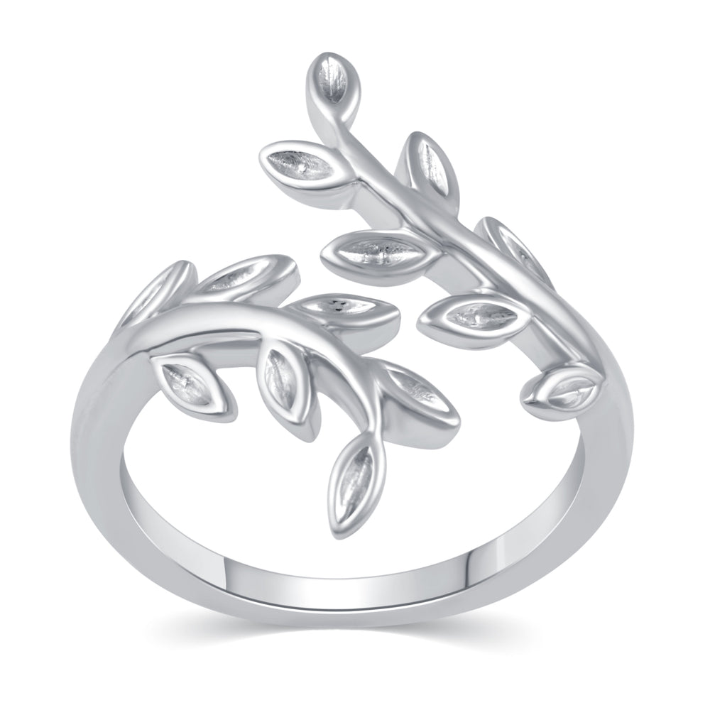 Olive Branch Leaf Wrap Ring in 925 Sterling Silver