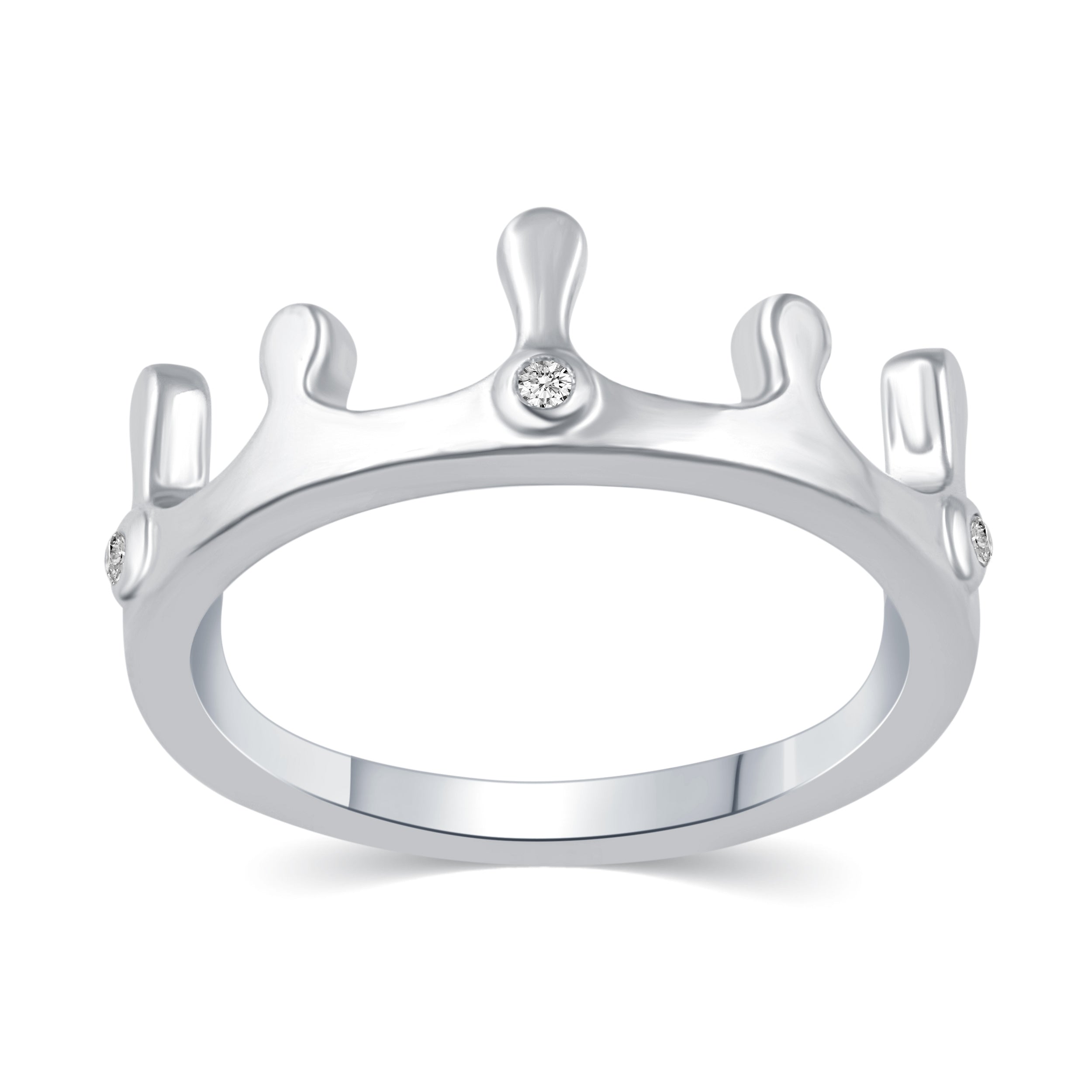 Crown Plain Ring in 925 Sterling Silver