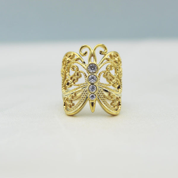 Filigree Butterfly Ring in 925 Sterling Silver
