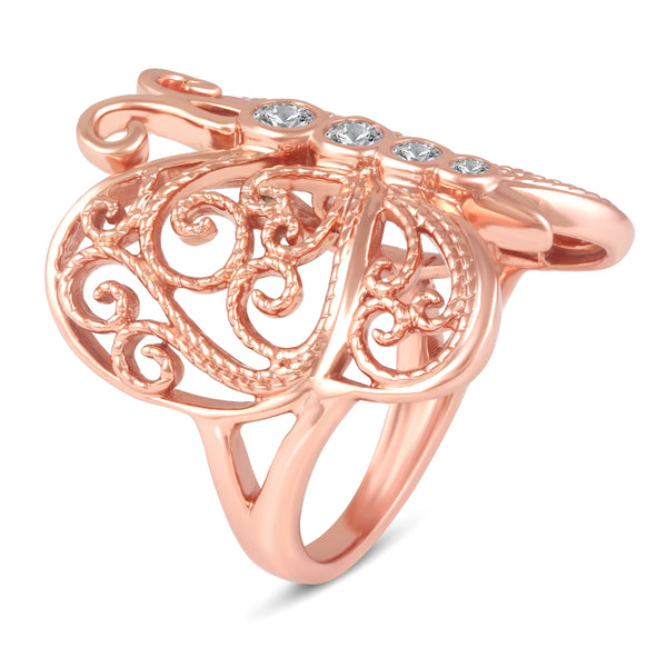 Filigree Butterfly Ring in 925 Sterling Silver - Prime and Pure