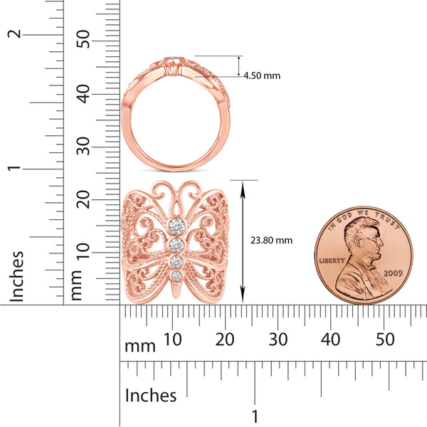 Filigree Butterfly Ring in 925 Sterling Silver - Prime and Pure