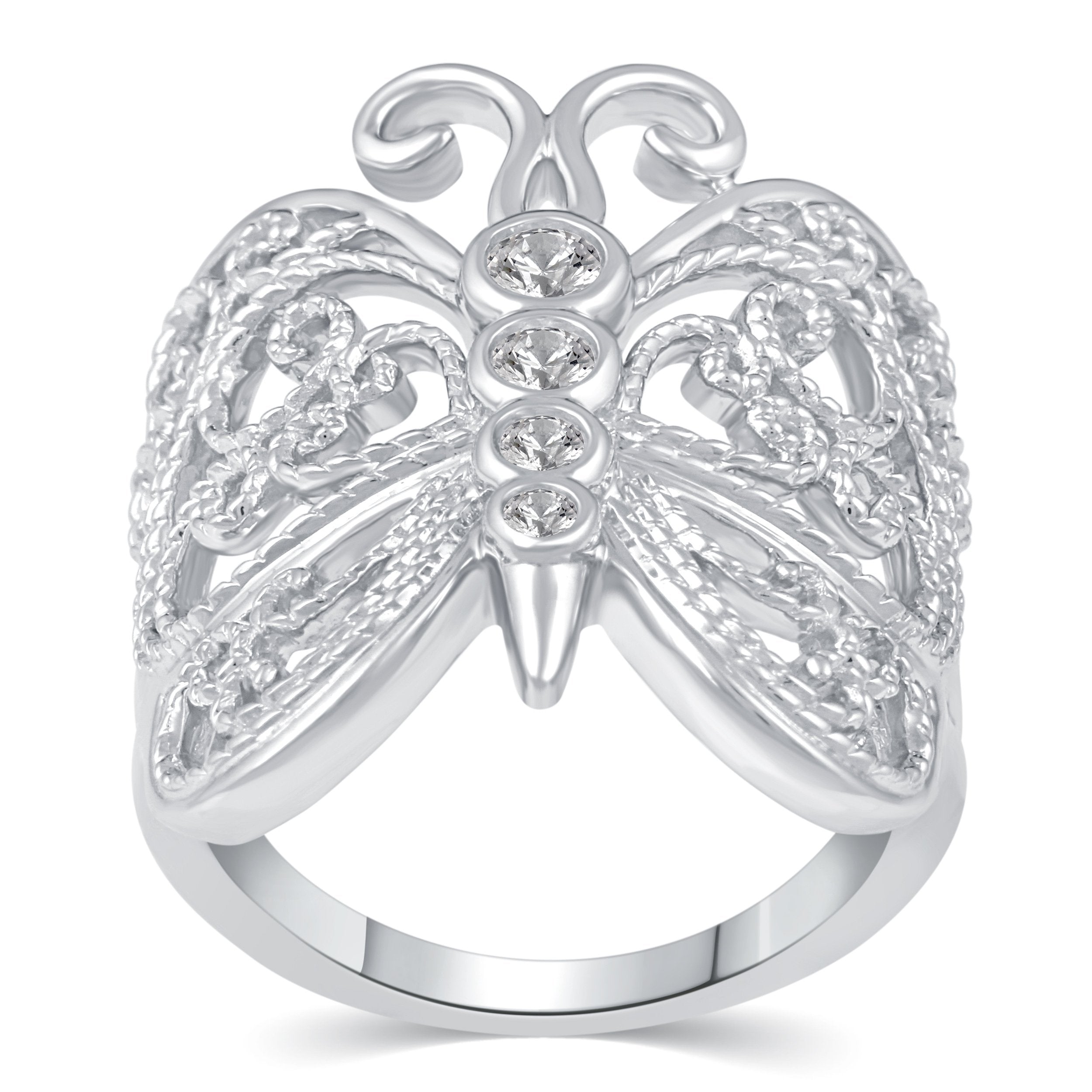 Filigree Butterfly Ring in 925 Sterling Silver - Prime and Pure