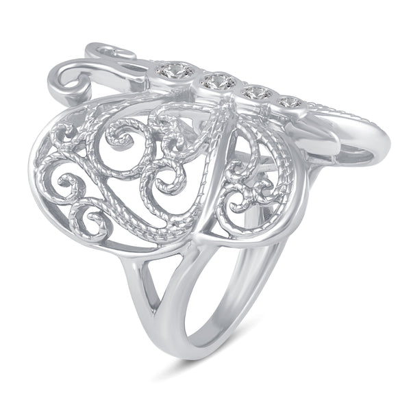 Filigree Butterfly Ring in 925 Sterling Silver - Prime and Pure