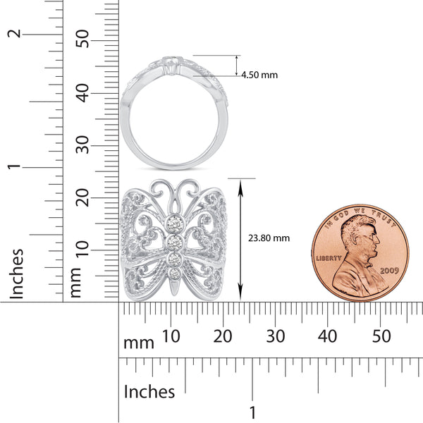Filigree Butterfly Ring in 925 Sterling Silver - Prime and Pure