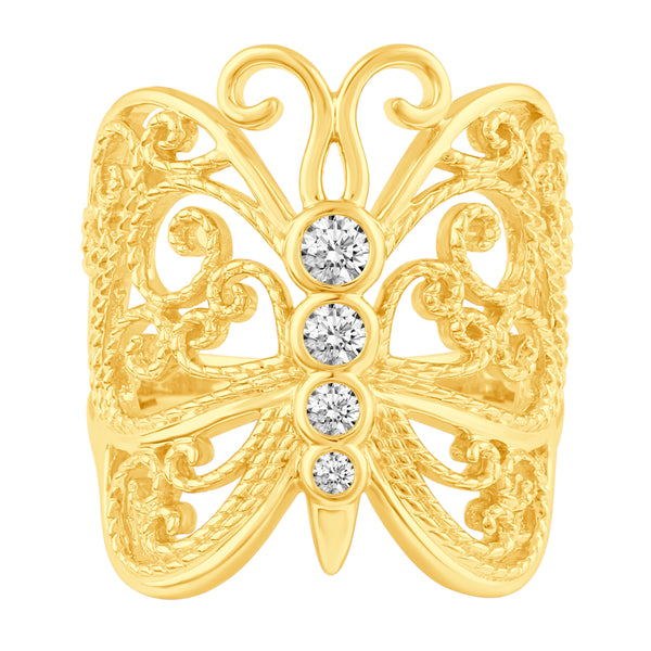 Filigree Butterfly Ring in 925 Sterling Silver