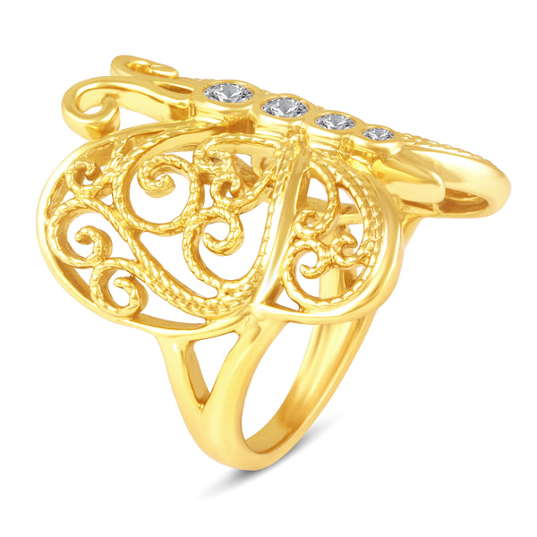 Filigree Butterfly Ring in 925 Sterling Silver - Prime and Pure