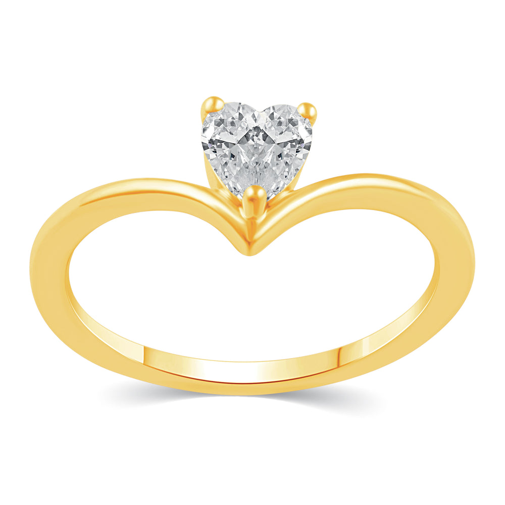 Heart Shape Cut Stone Ring in 925 Sterling Silver
