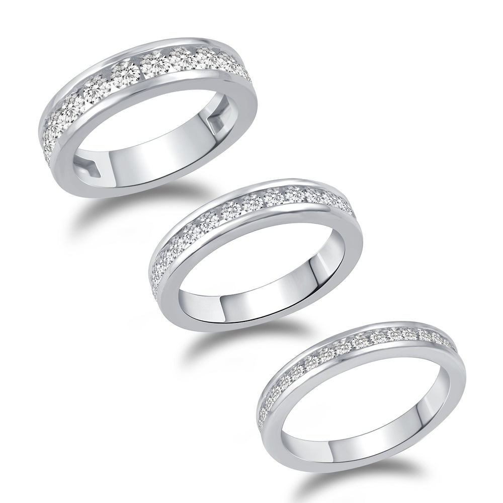 Channel Set All-Around Band Ring in 925 Sterling Silver