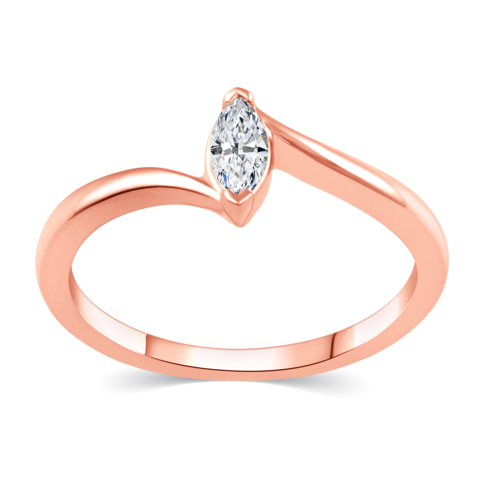Marquise Cut Ring in 925 Sterling Silver Pink Rose Gold