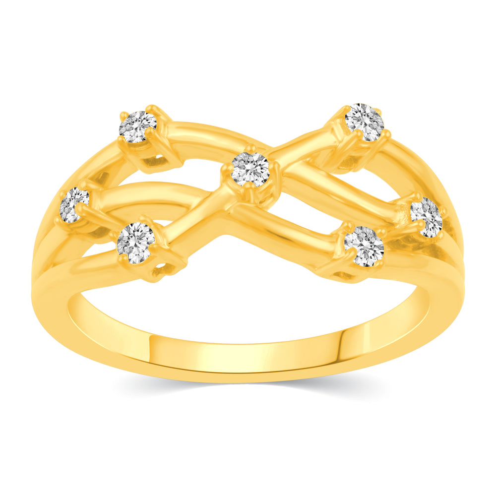 Enchanting Stream Ring in 925 Sterling Silver Yellow Gold