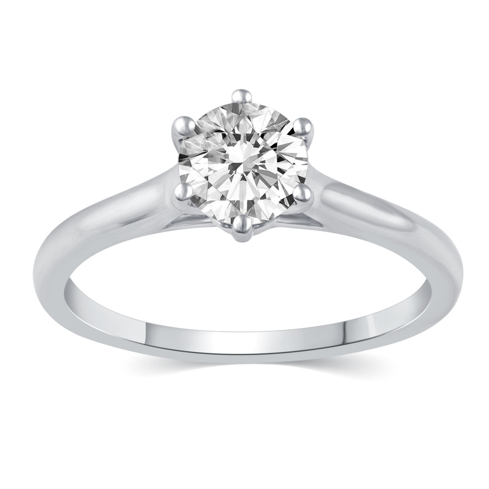 Round Cut Solitaire Ring in 925 Sterling Silver
