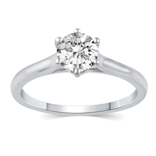 Round Cut Solitaire Ring in 925 Sterling Silver Jewelry engagement bridal anniversary fine cheap affordable